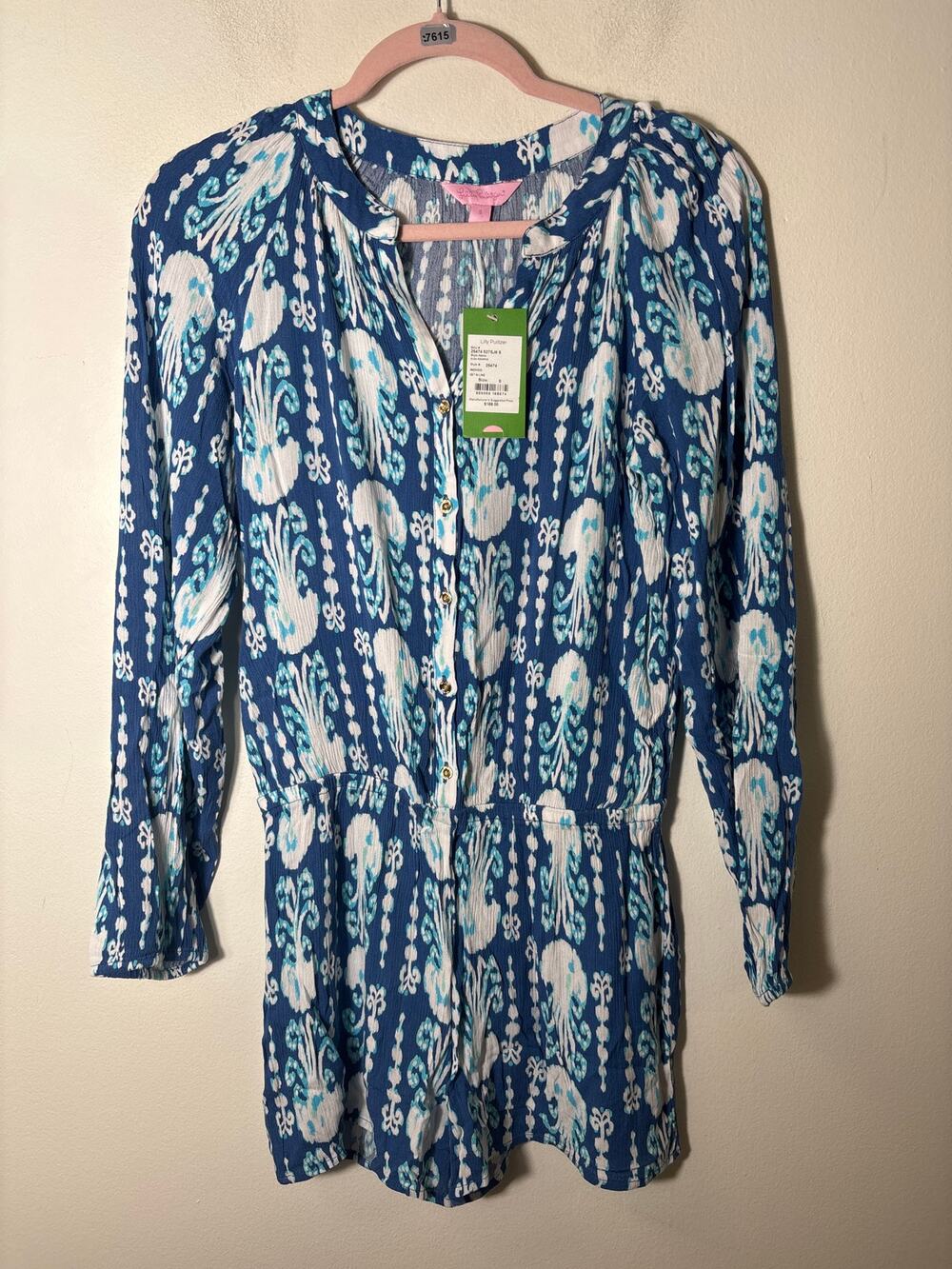 NWT Lilly Pullitzer Indigo Elsa Romper Sz S